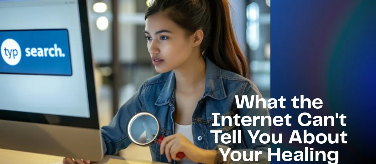 A lady focused online search 