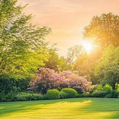 Sunlit Floral Garden